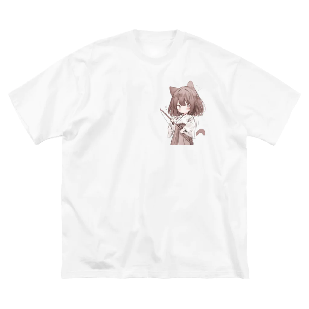 yudu910のネコ耳弓道部 ビッグシルエットTシャツ