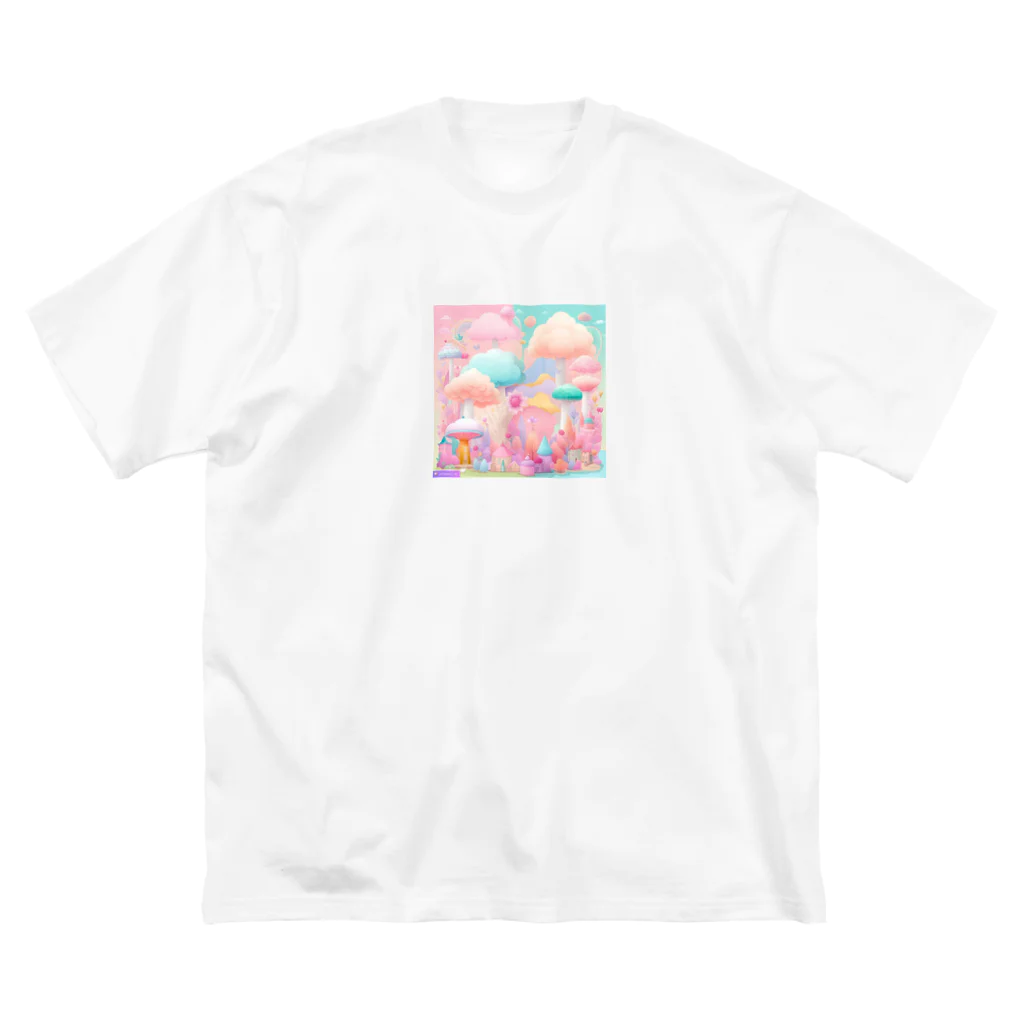 千裕アトリエ（いつもありがとう）のキノコのアート ビッグシルエットTシャツ