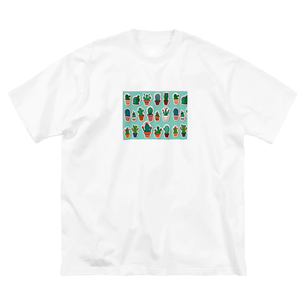 pain08のサボテンくん ビッグシルエットTシャツ