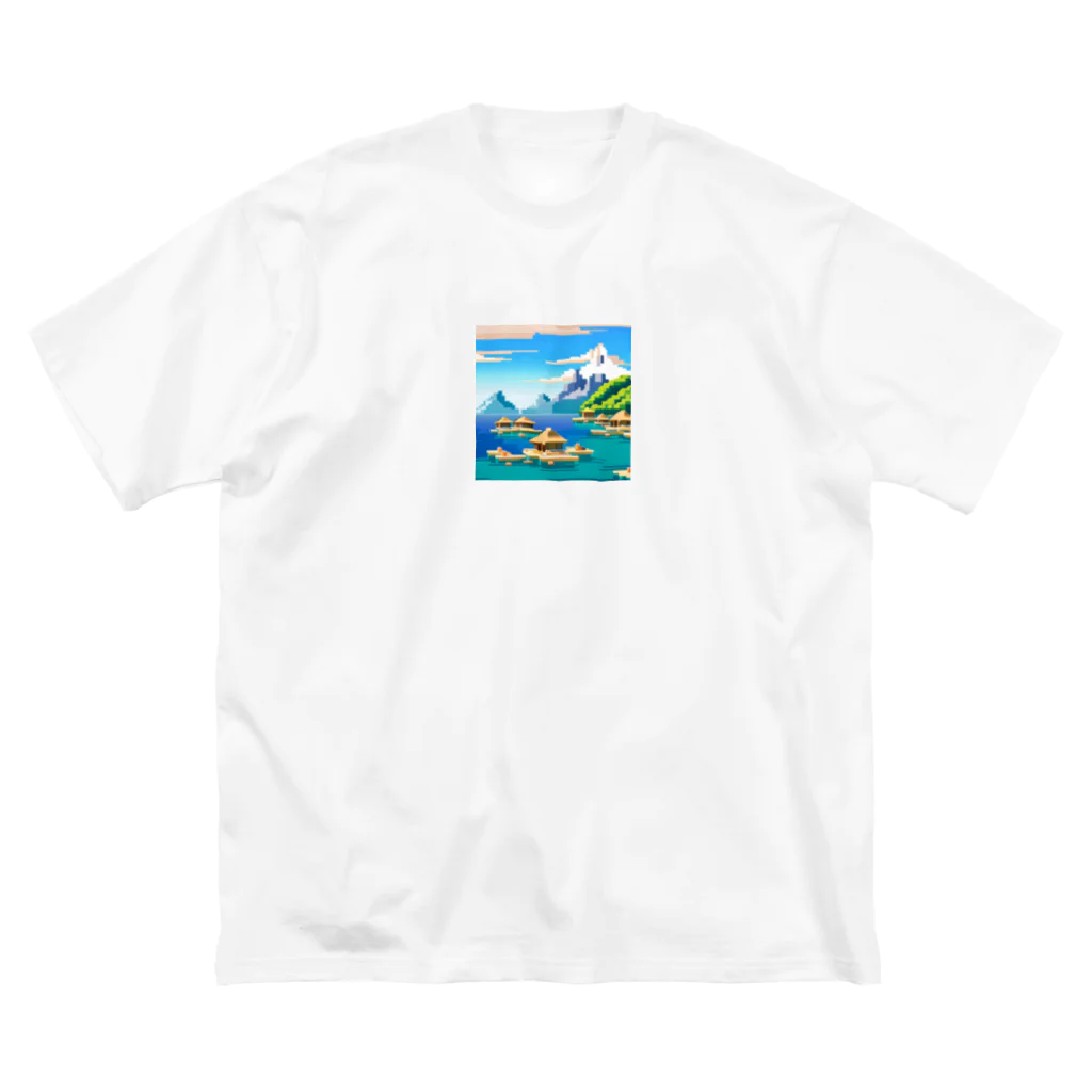 keita-sawadaのドット　ボラボラ島のオーバーウォーターバンガロー Big T-Shirt