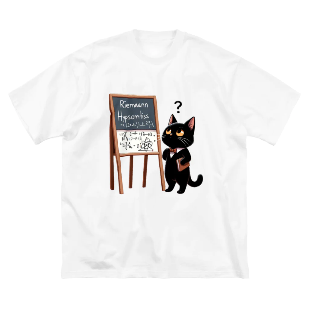 niko&PANDA shopのリーマン予想を解こうとしている猫の学者さん Big T-Shirt