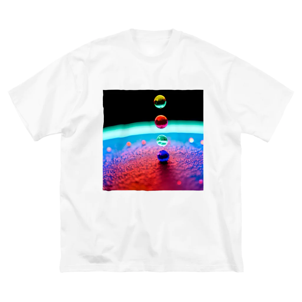 でおきしりぼ子の実験室のParticles‘ World(AI -Aided Design)-Square Pics ビッグシルエットTシャツ