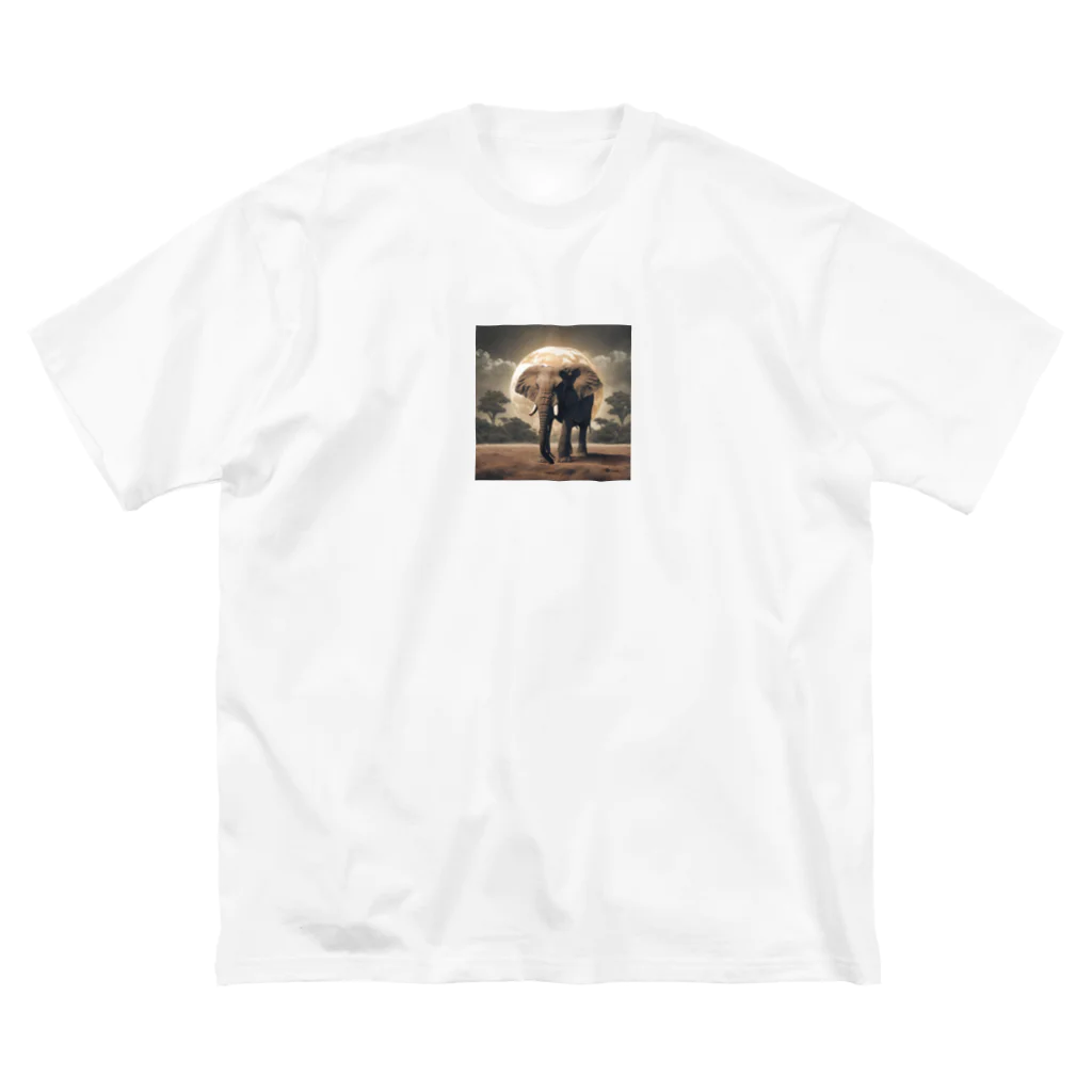 kotume-0601の象と地球 ビッグシルエットTシャツ