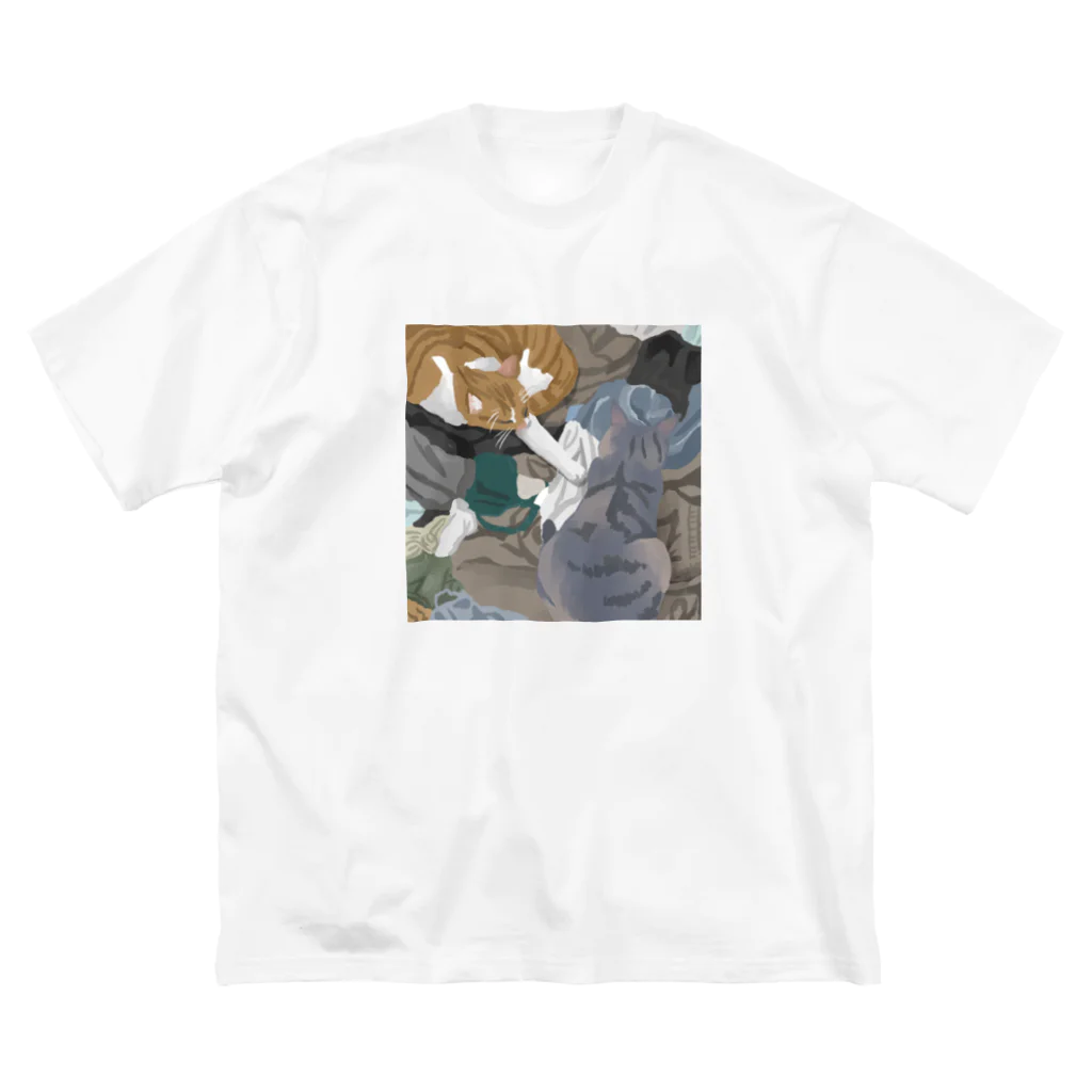 渡邊野乃香のお店の洗濯物と猫 Big T-Shirt