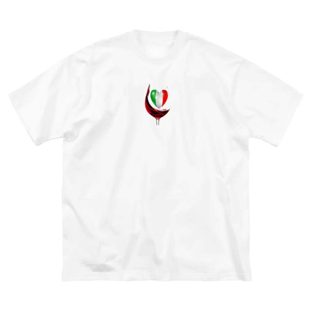 WINE 4 ALLの国旗とグラス：イタリア（衣類） Big T-Shirt