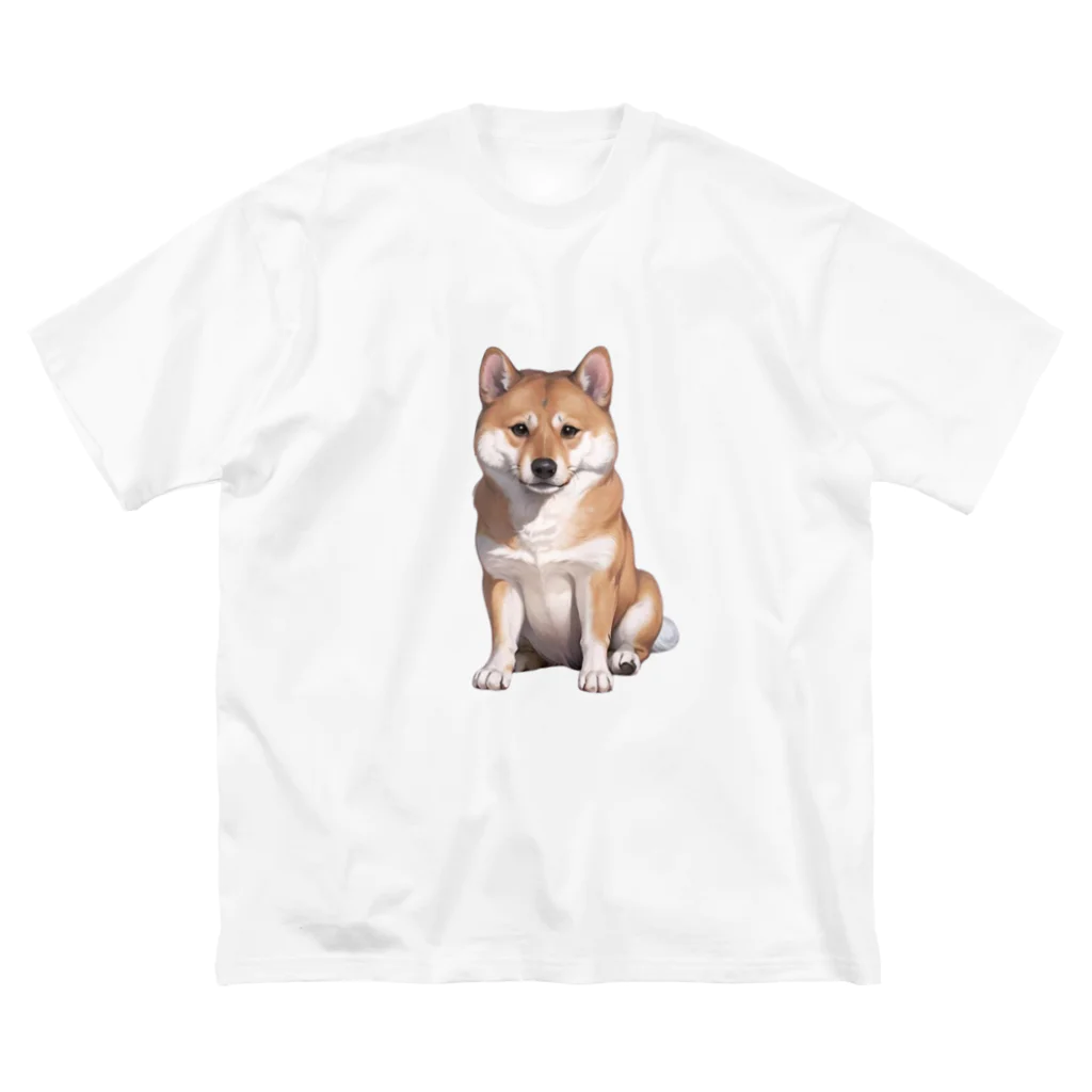 CHIKUSHOの柴犬のおすわりシャツ ビッグシルエットTシャツ