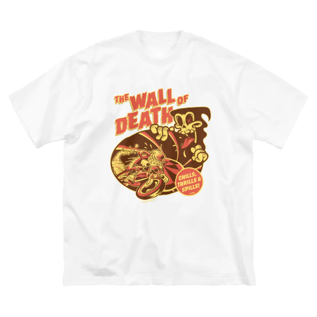 El Pinoのthe Wall of Death : Brown / Orange  ビッグシルエットTシャツ