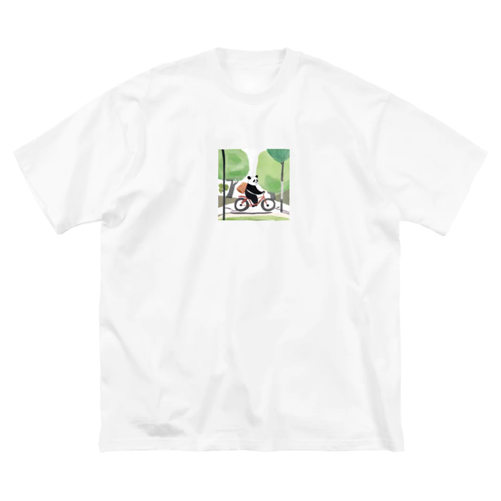 ZOZOZONの自転車パンダ ビッグシルエットTシャツ