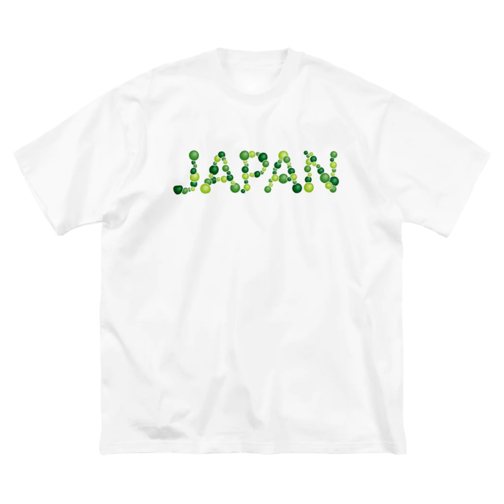 junichi-goodsのバルーン文字「JAPAN」（緑色系） ビッグシルエットTシャツ