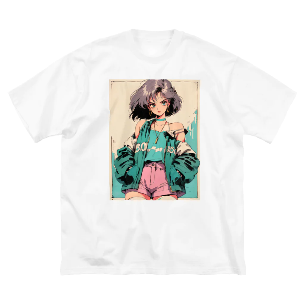 80s pop anime artの信じられないほど理不尽な学生 ビッグシルエットTシャツ