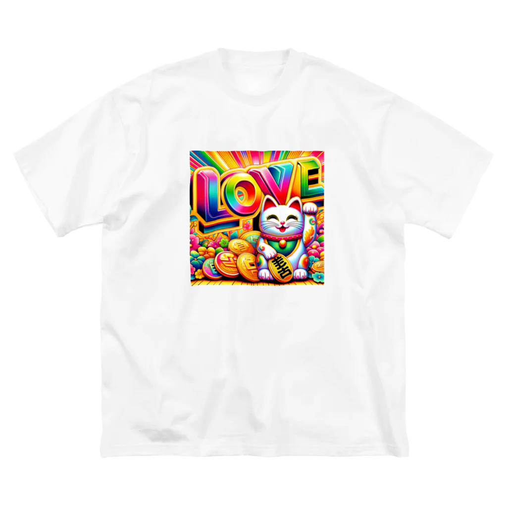 DesignDreamerの光輝く福招き猫 Big T-Shirt