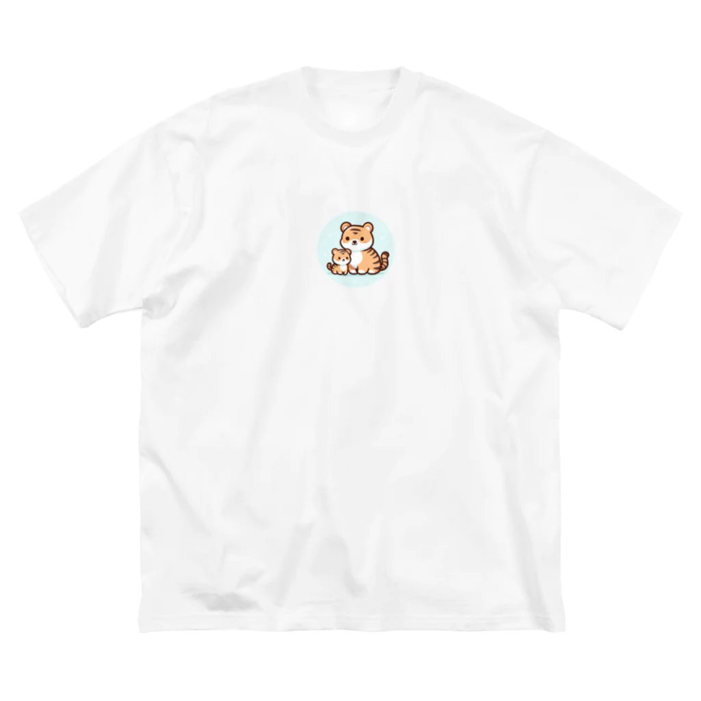 mitsu5872のほっこりタイガーファミリー ビッグシルエットTシャツ