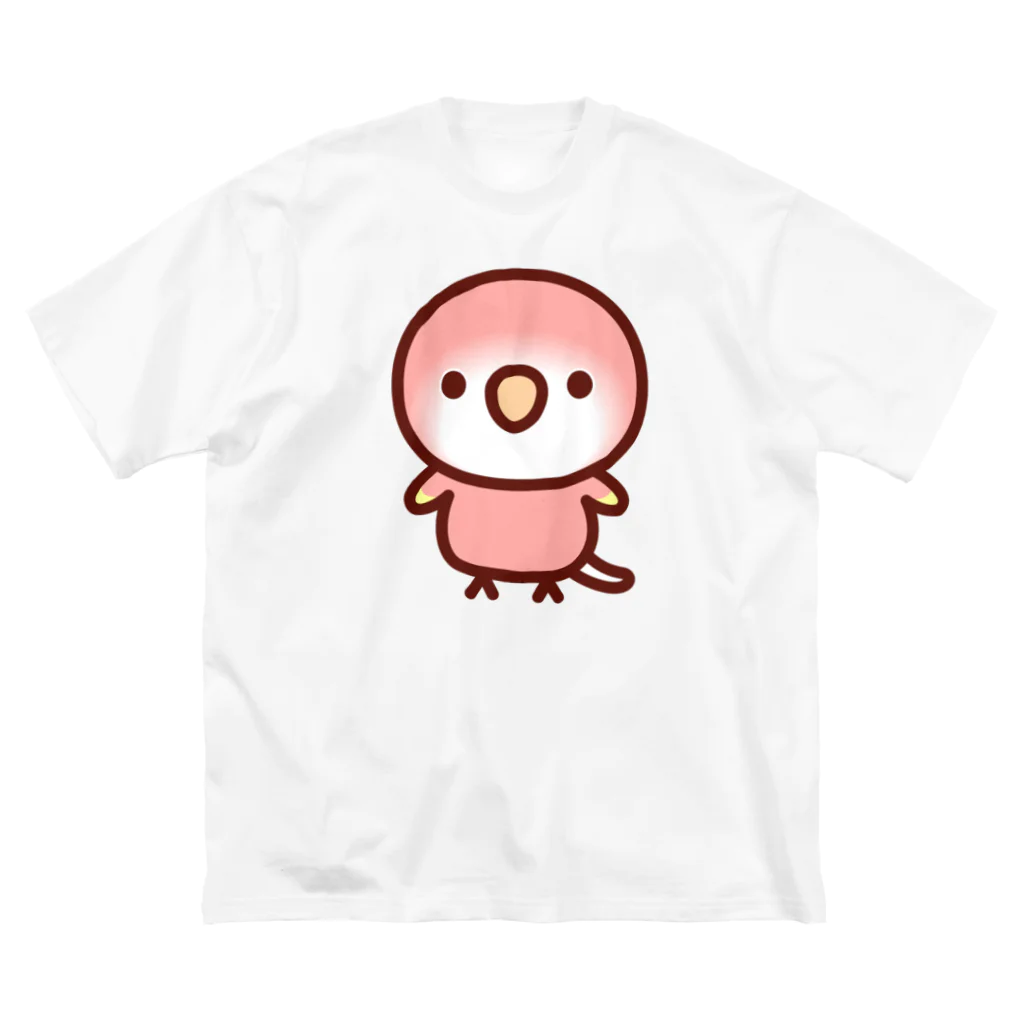 いんこ屋堂のアキクサインコ（ルビノー） ビッグシルエットTシャツ