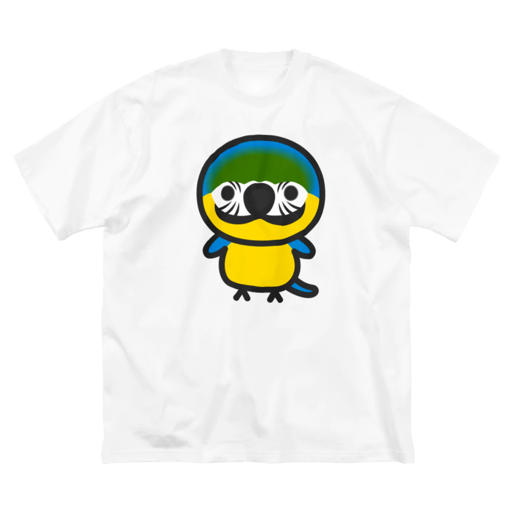 いんこ屋堂のルリコンゴウインコ ビッグシルエットTシャツ