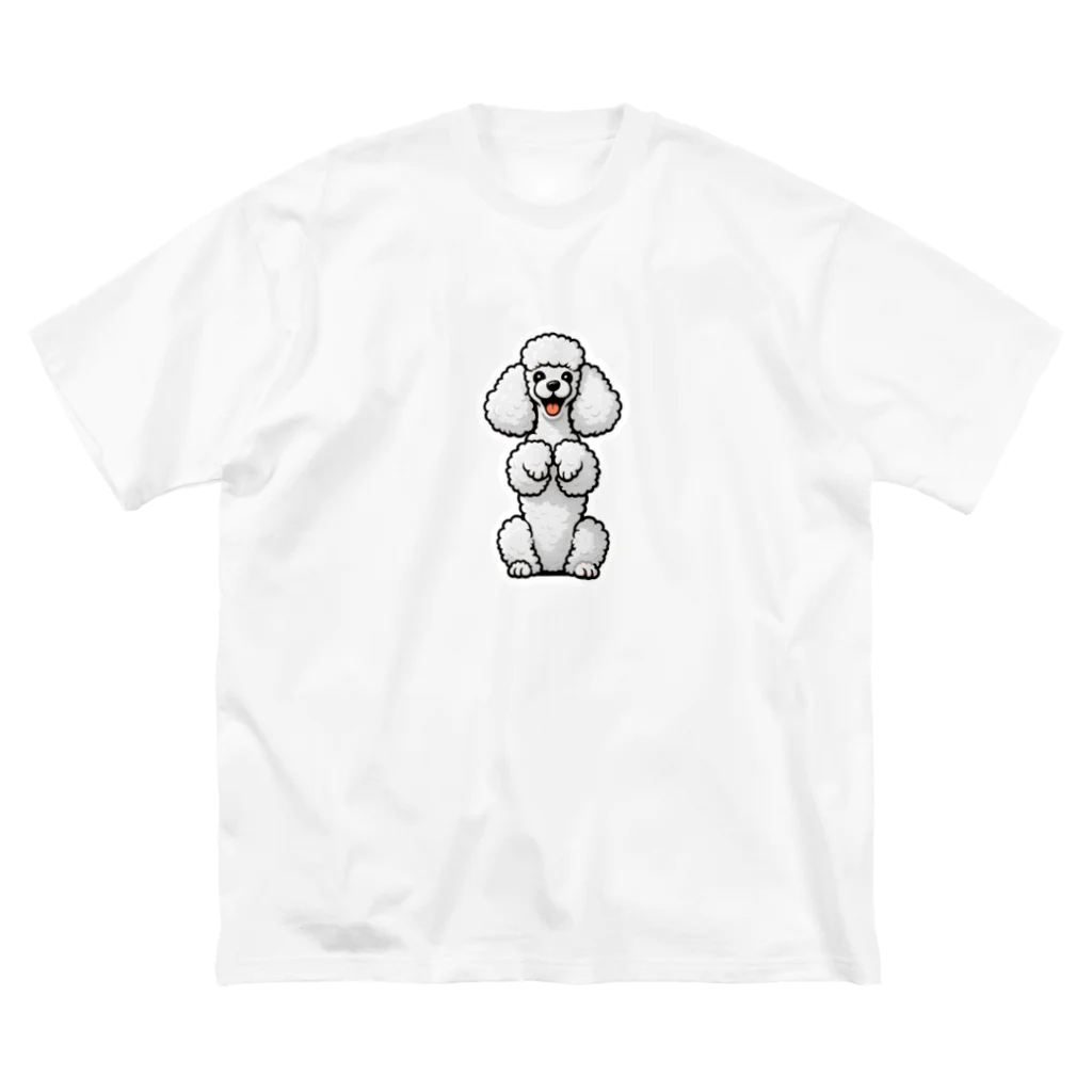 COCO SHOPのホワイトカラーのプードル（ちんちんポーズ） Big T-Shirt