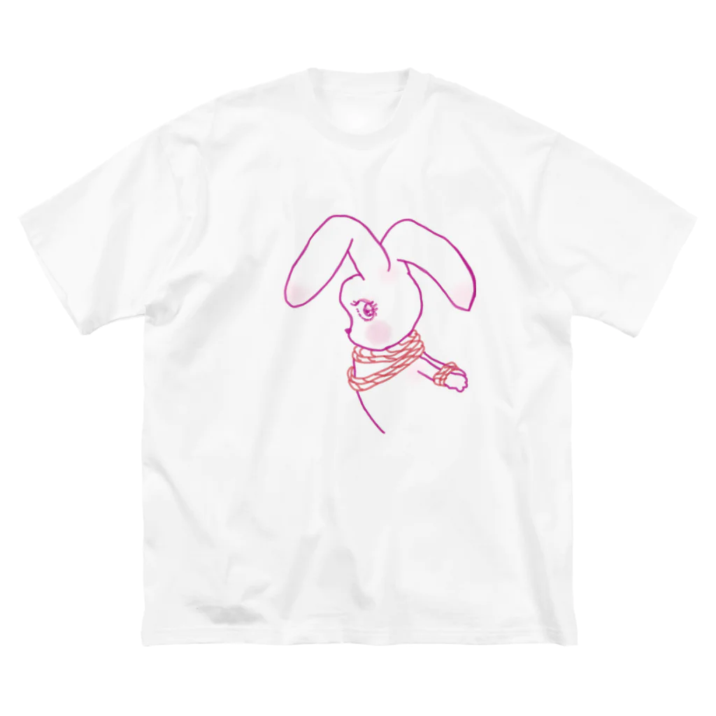 縄猫のお店の縄兎ちゃん/rope bunny （能登半島地震応援アイテム） ビッグシルエットTシャツ