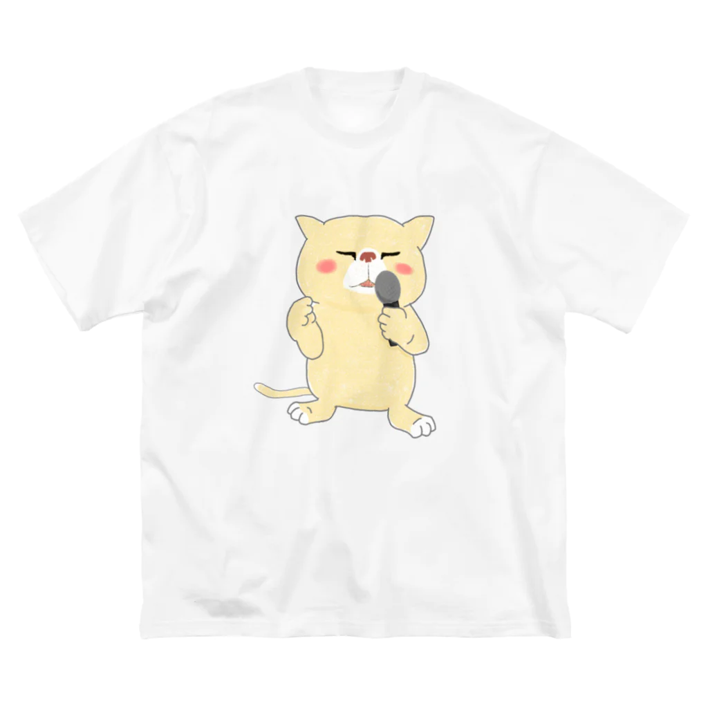 ロジローの歌うネコ(帽子無) ビッグシルエットTシャツ