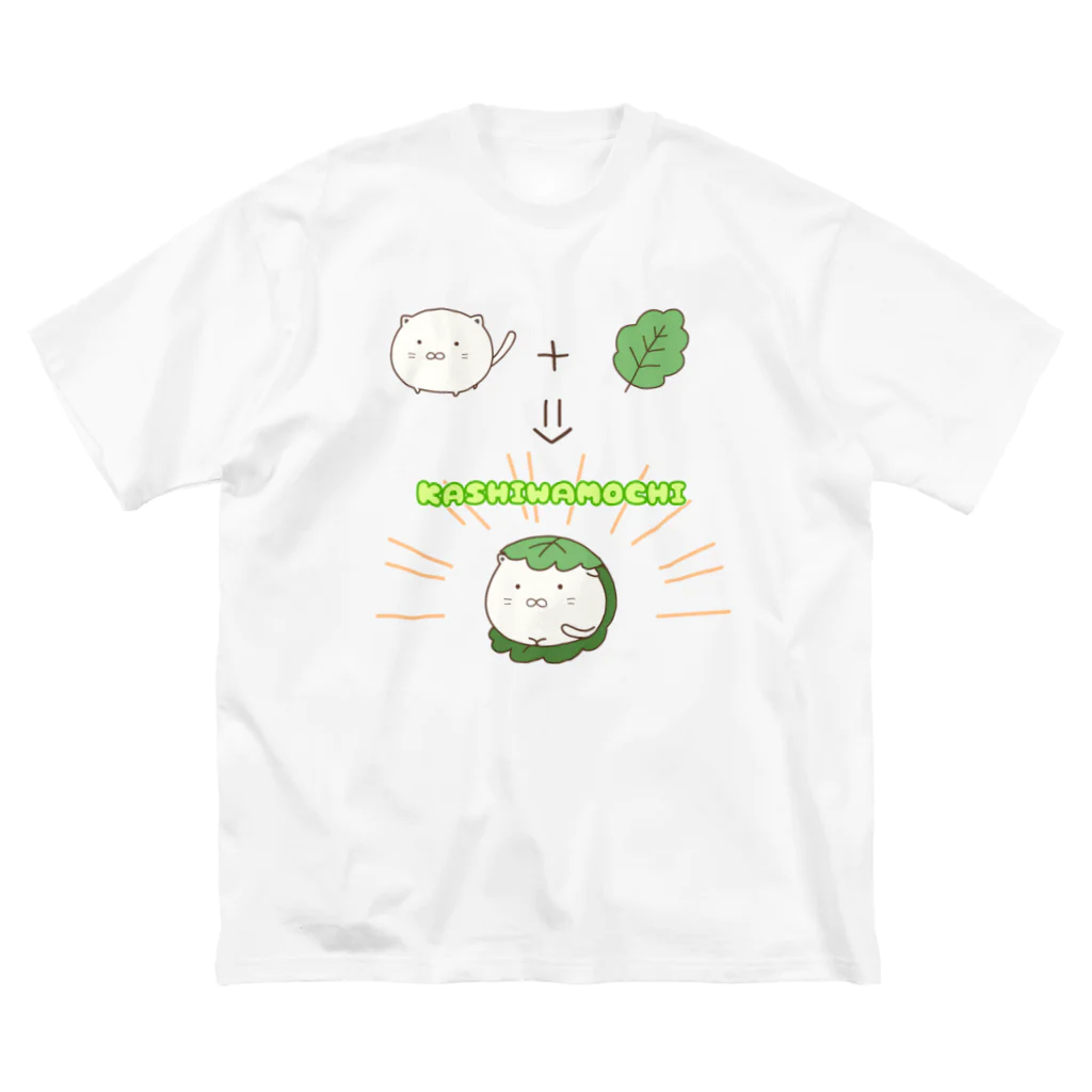 ねこふく茶屋のかしわねこ ビッグシルエットTシャツ