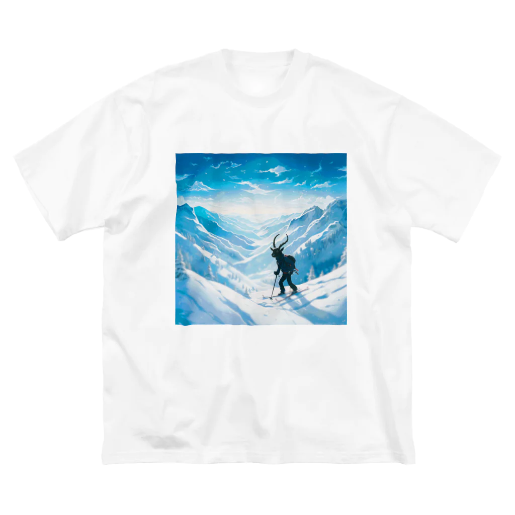 うらないし クロヤギさん𓃵のうらないしクロヤギと冬の山 ビッグシルエットTシャツ