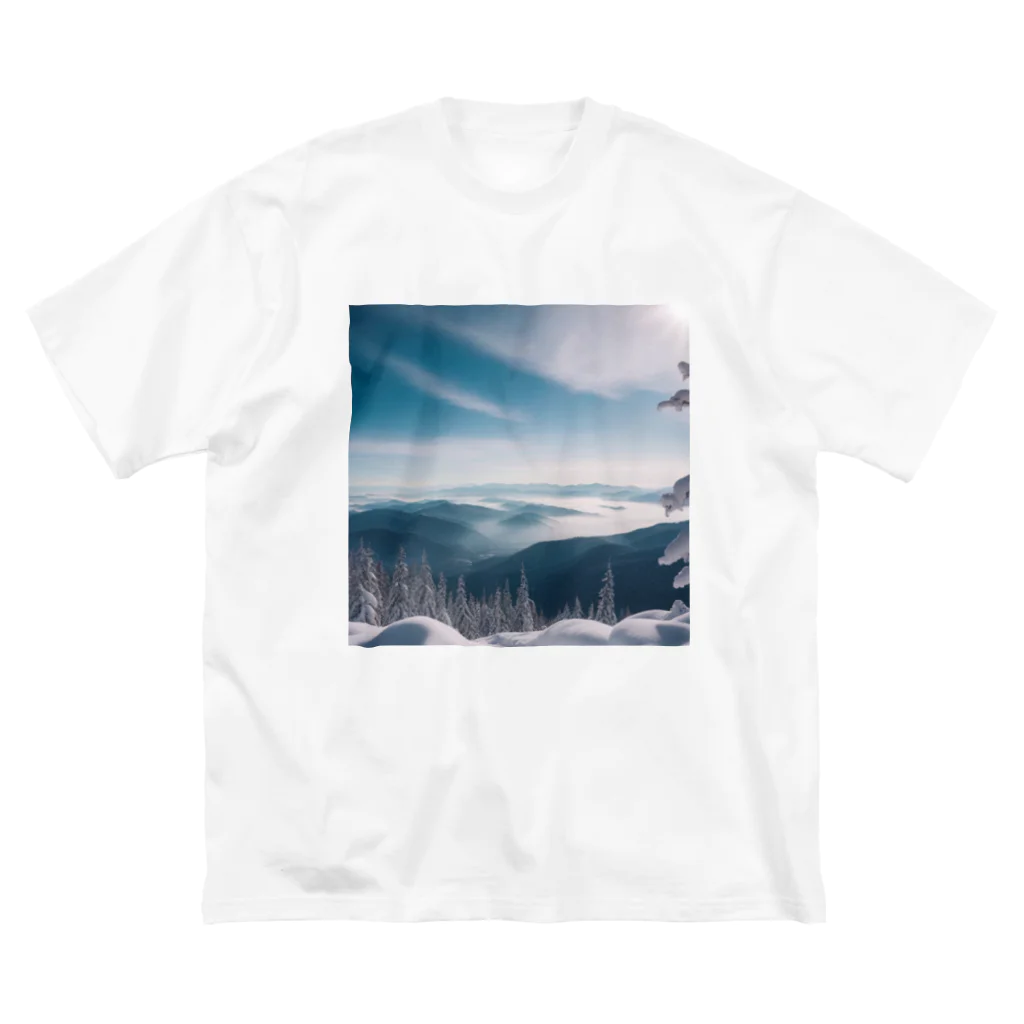 awawoの青空と山の風景 ビッグシルエットTシャツ