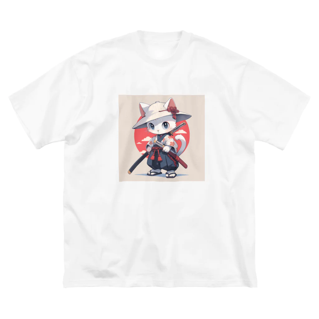 luckycongochanのNeko Samurai  ビッグシルエットTシャツ