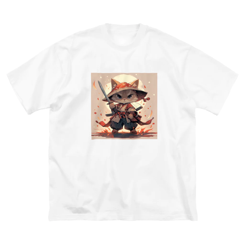 luckycongochanのNeko Samurai Big T-Shirt