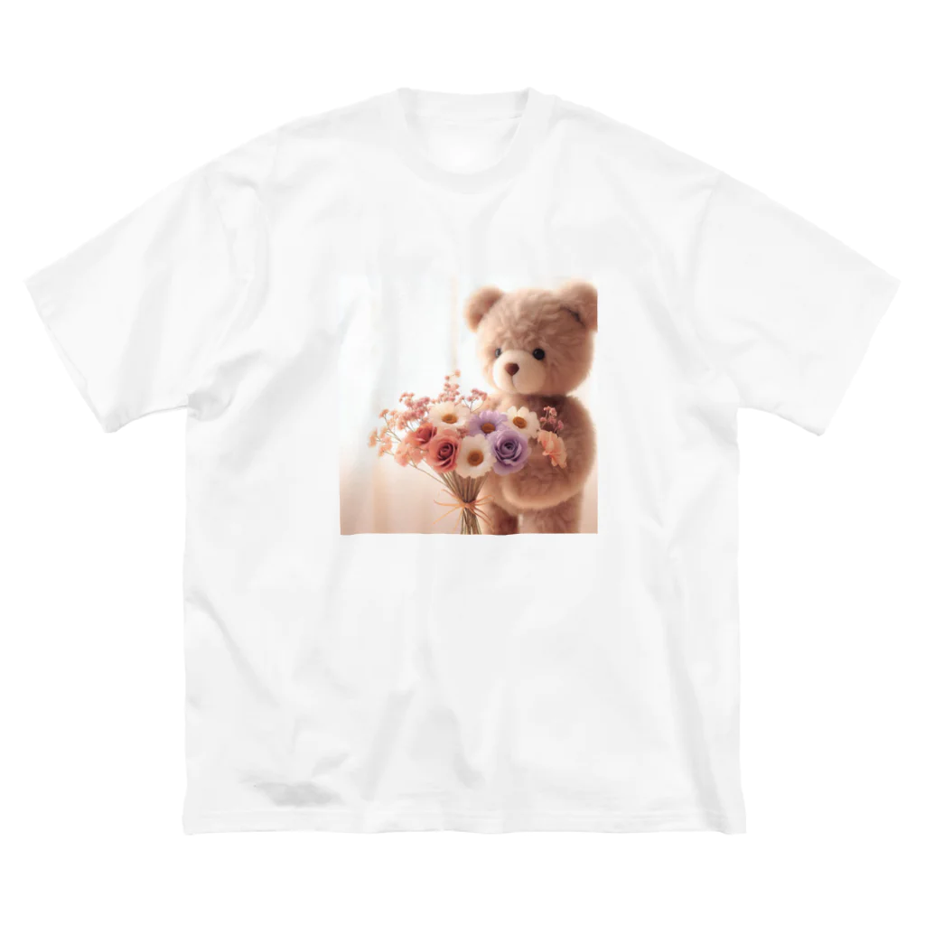 星パンダショップのはなとくま　～flower and bear～ ビッグシルエットTシャツ