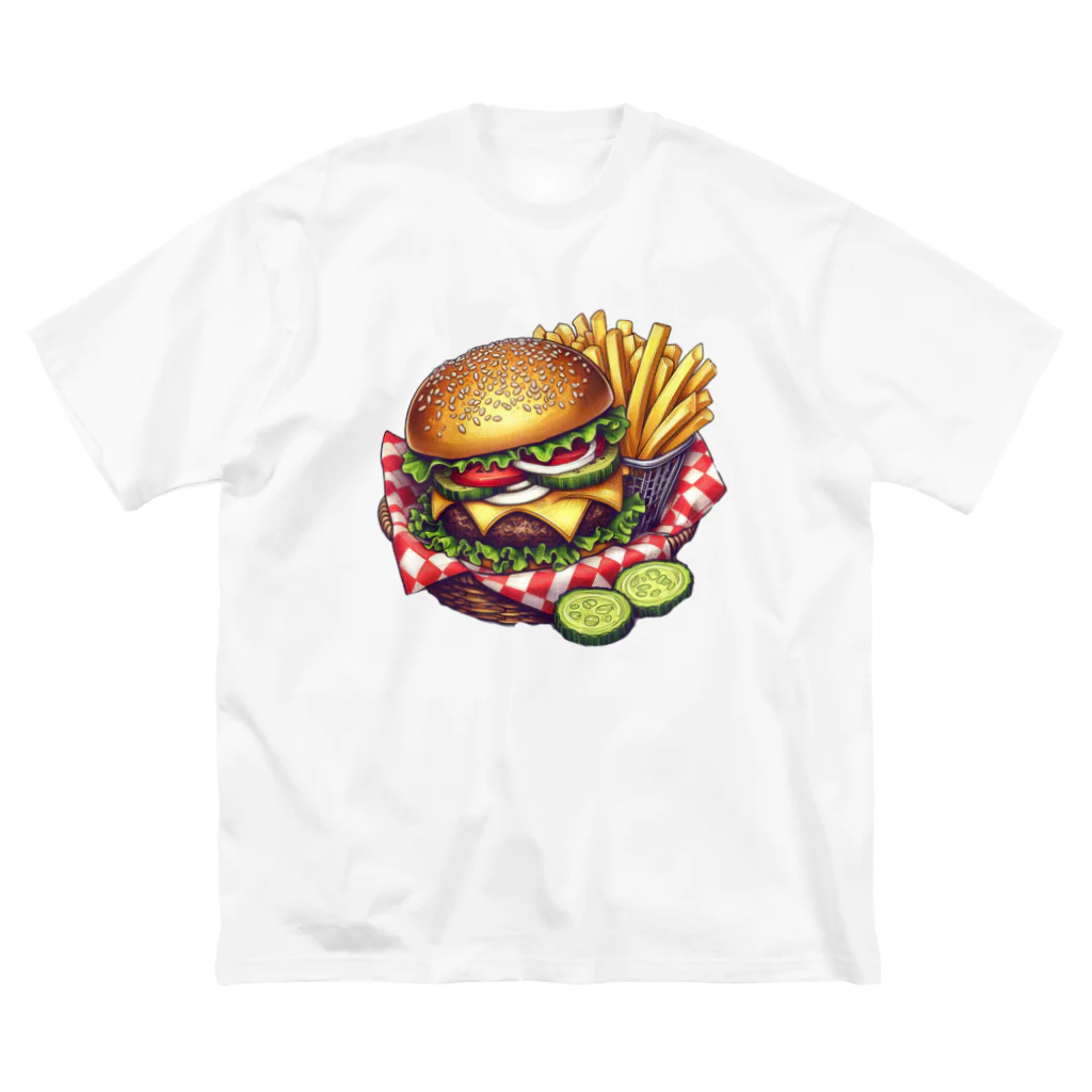 pitaco-landのチーズバーガーセット ビッグシルエットTシャツ