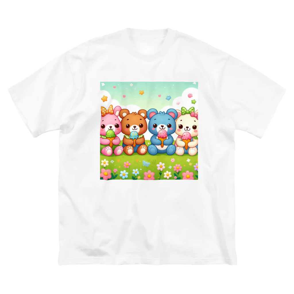 mitusan777の可愛いクマ４姉妹 ビッグシルエットTシャツ