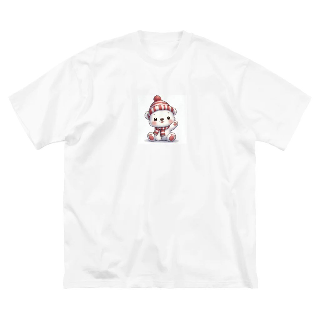 ankoro_mochiのニット帽をかぶったシロクマ ビッグシルエットTシャツ
