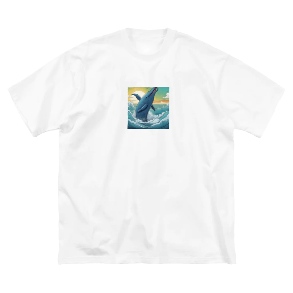 katami1の鯨 ビッグシルエットTシャツ