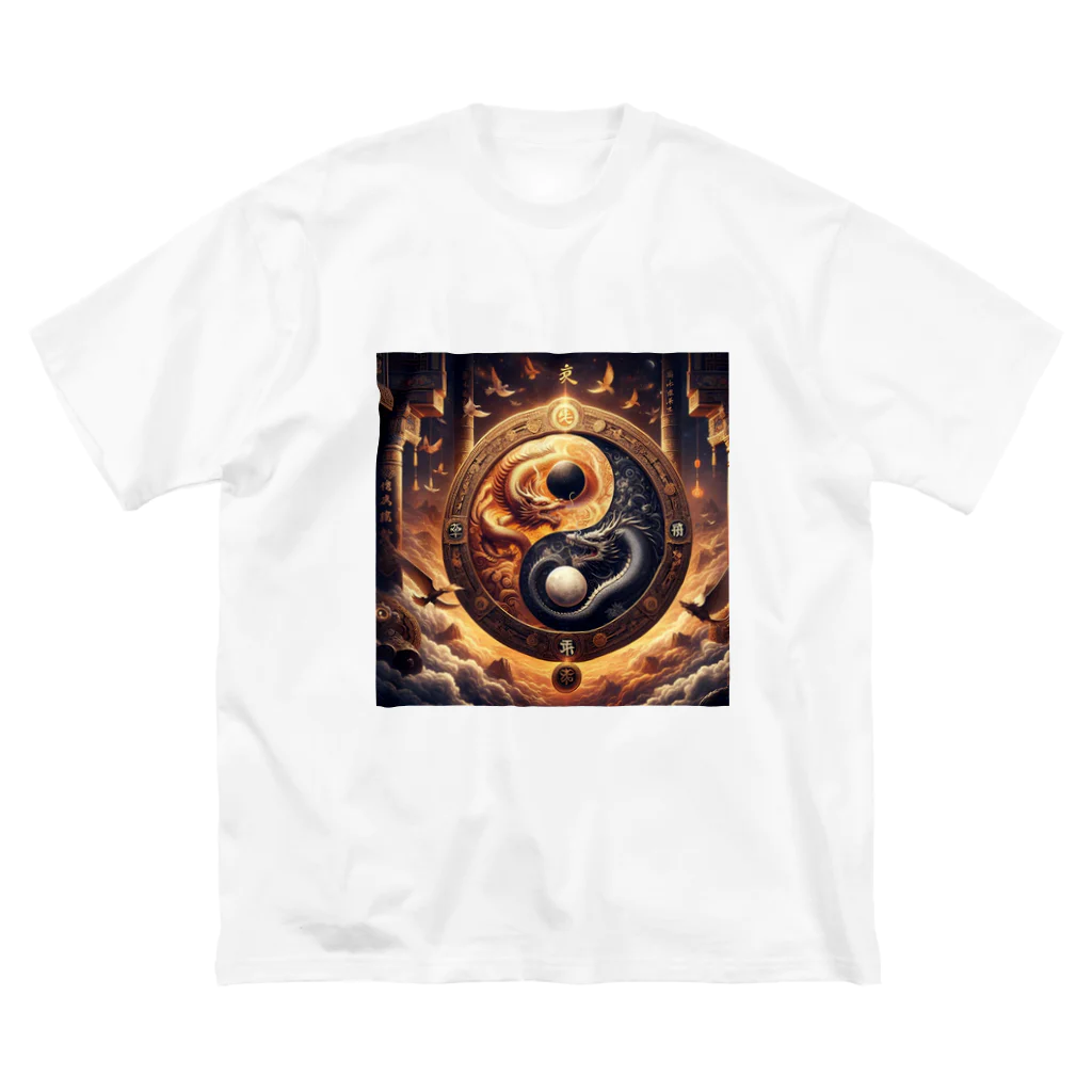 comati12の黄金に輝く龍と古代の智慧 ビッグシルエットTシャツ
