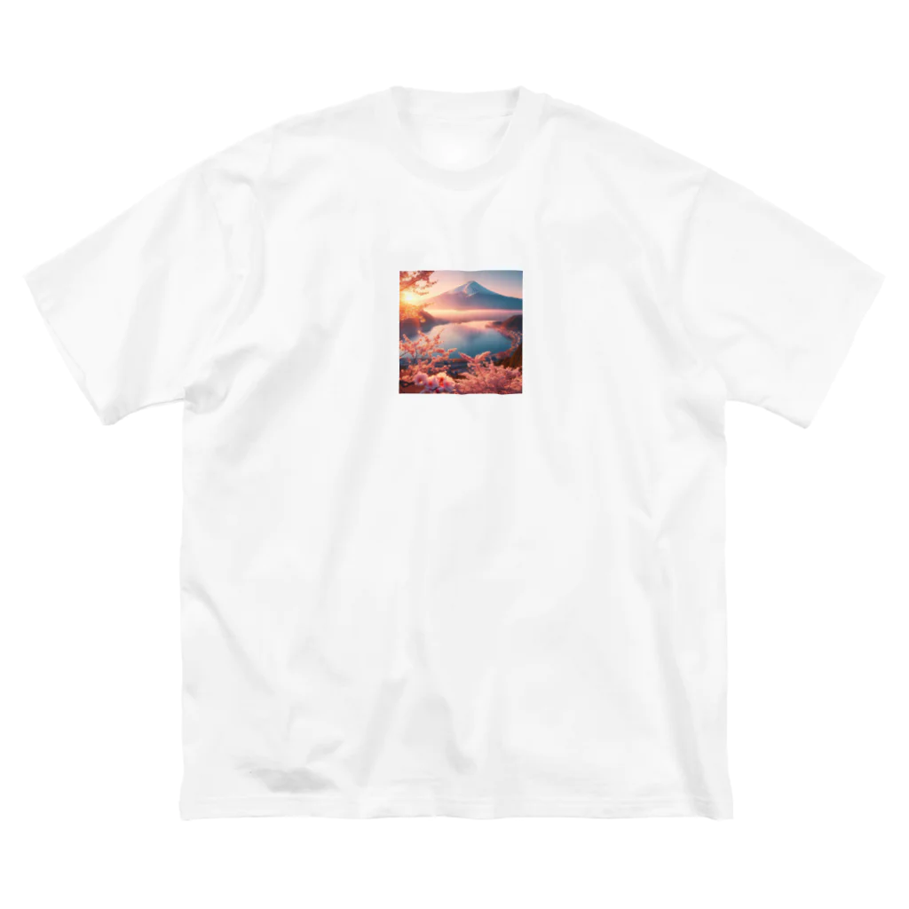 Kai🐚の富士山　春 ビッグシルエットTシャツ