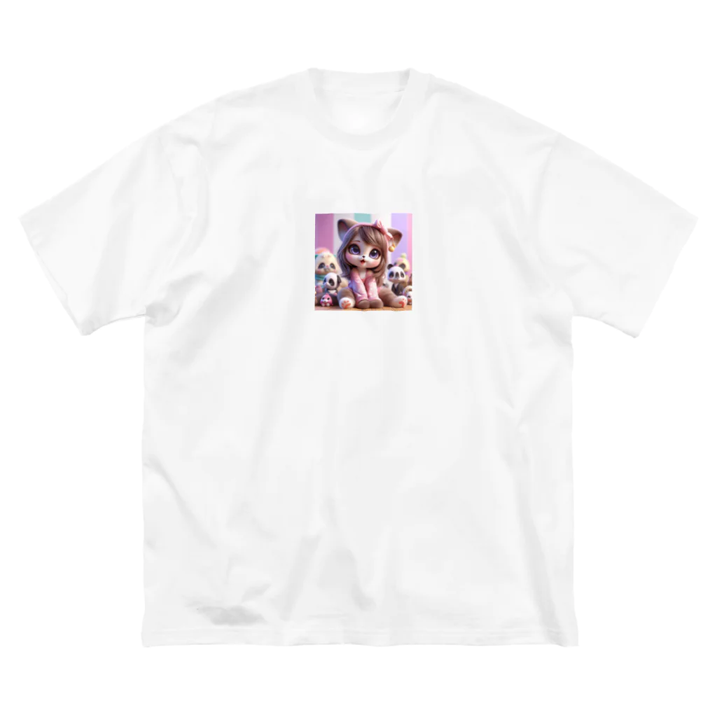 プリンゴブリンのかわしいいぬ3匹目 ビッグシルエットTシャツ