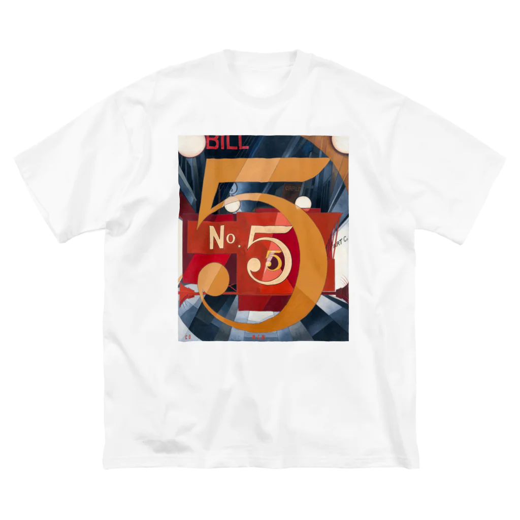 パブリックドメインさんのチャールズ・デムス charles demuth No5 金のNo.5 ビッグシルエットTシャツ