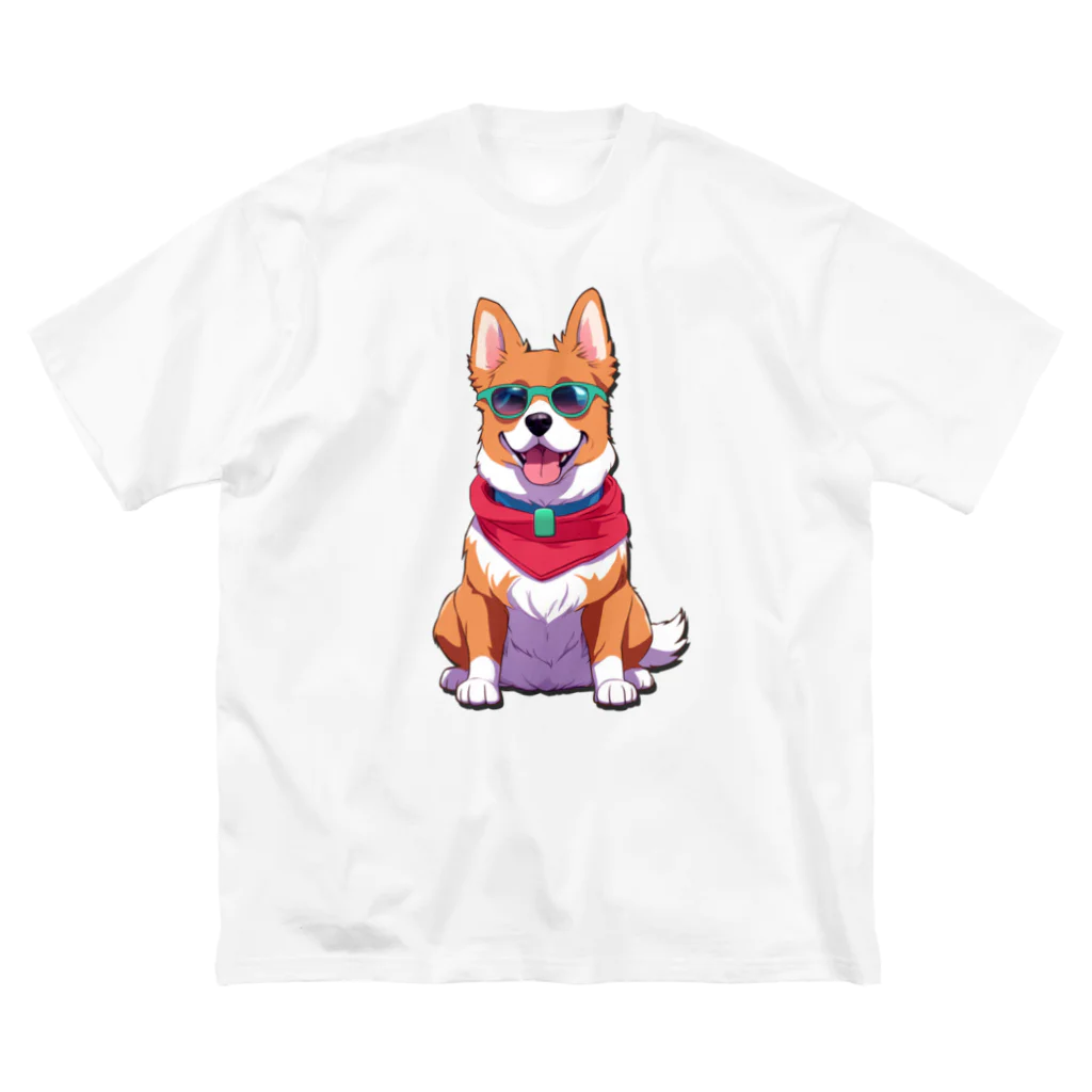 bionのサングラス犬 ビッグシルエットTシャツ