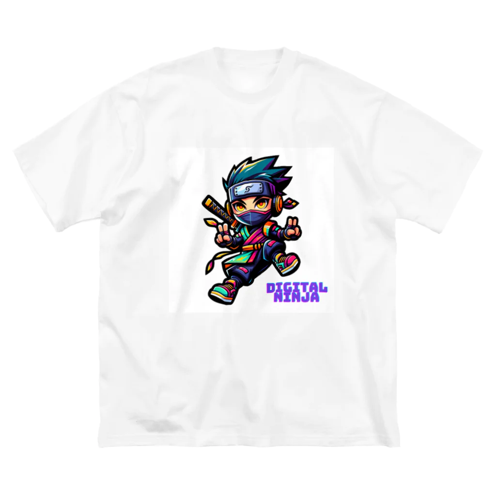 rsrsrsrsrの“Digital Ninja” ロゴ付き ビッグシルエットTシャツ