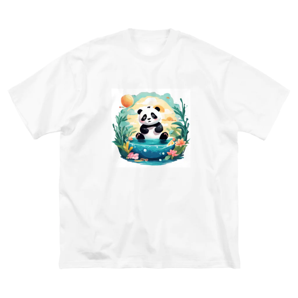 waterpandaの水辺のパンダ ビッグシルエットTシャツ