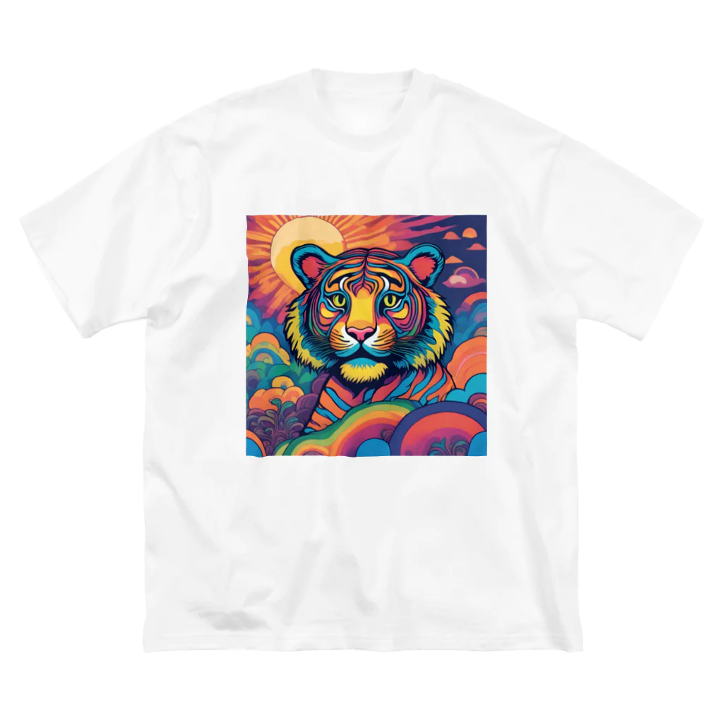 colorful-Nのカラフルなトラ ビッグシルエットTシャツ