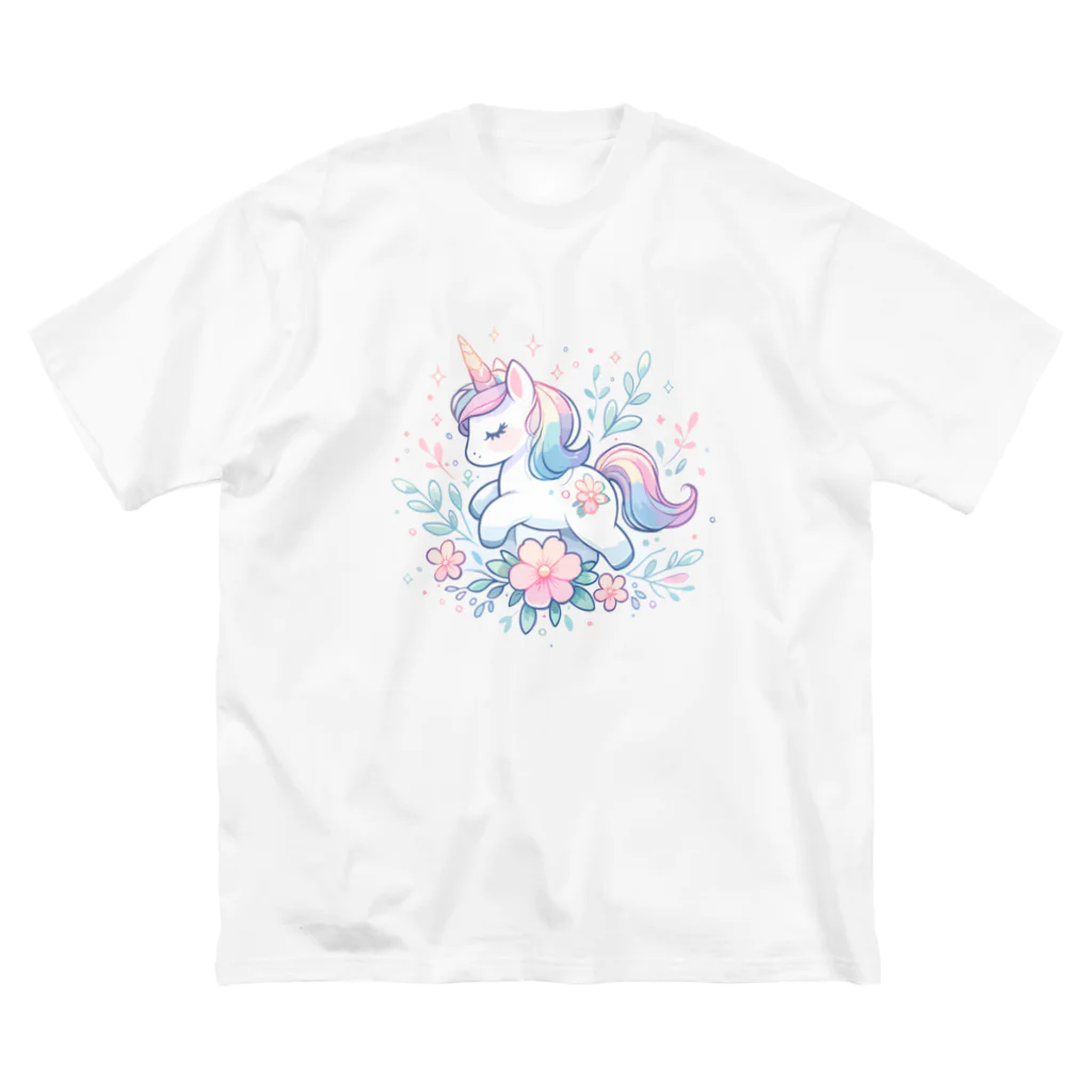 プチポップペインティングのゆめかわユニコーン ビッグシルエットTシャツ