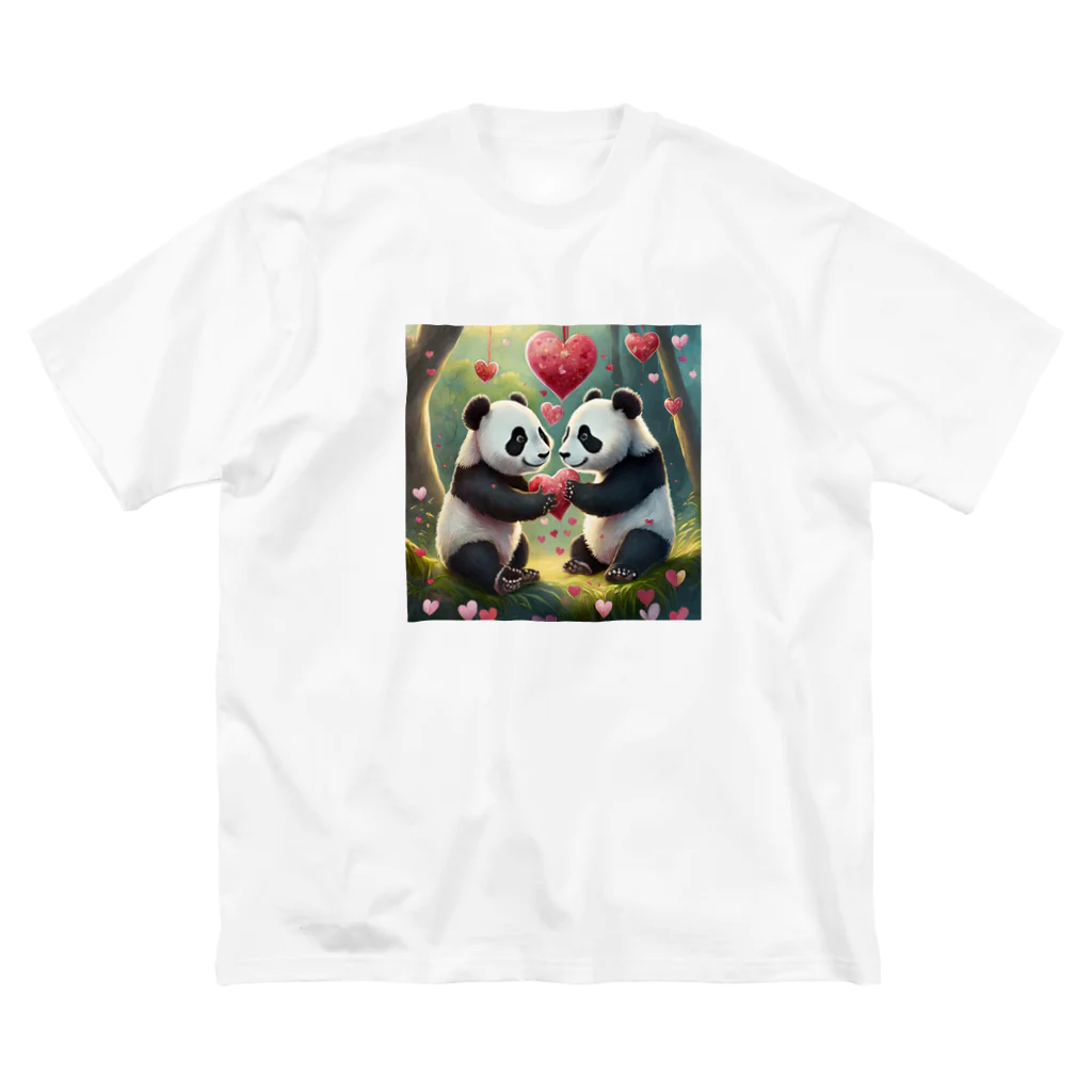 ねこねこねこんのパンダハート Big T-Shirt