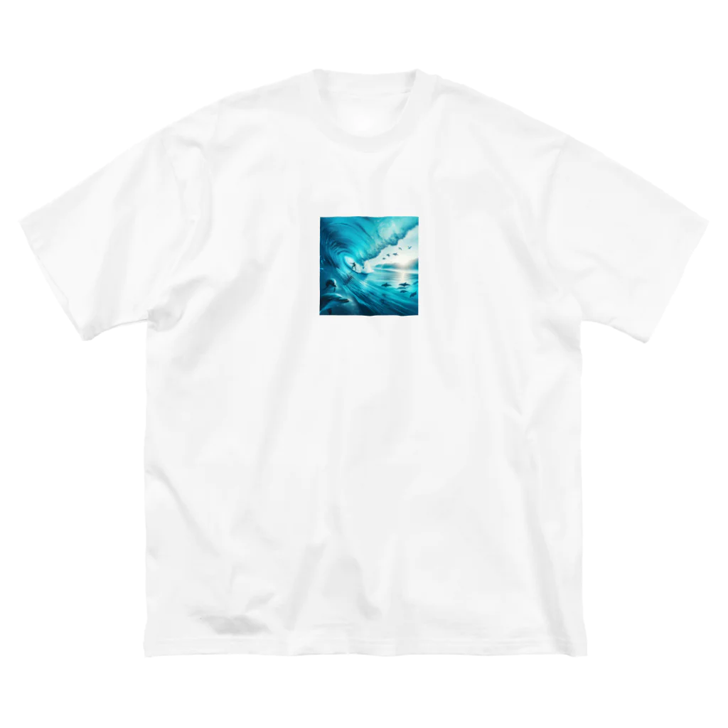 Lovers-chapelのサーファーと海 ビッグシルエットTシャツ