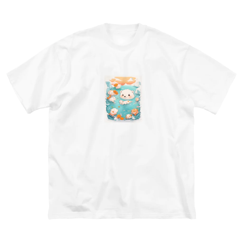 りんりんの可愛いシロクマちゃんショップ　かわいいよ！のシロクマちゃん楽しそうに泳いでいます Big T-Shirt