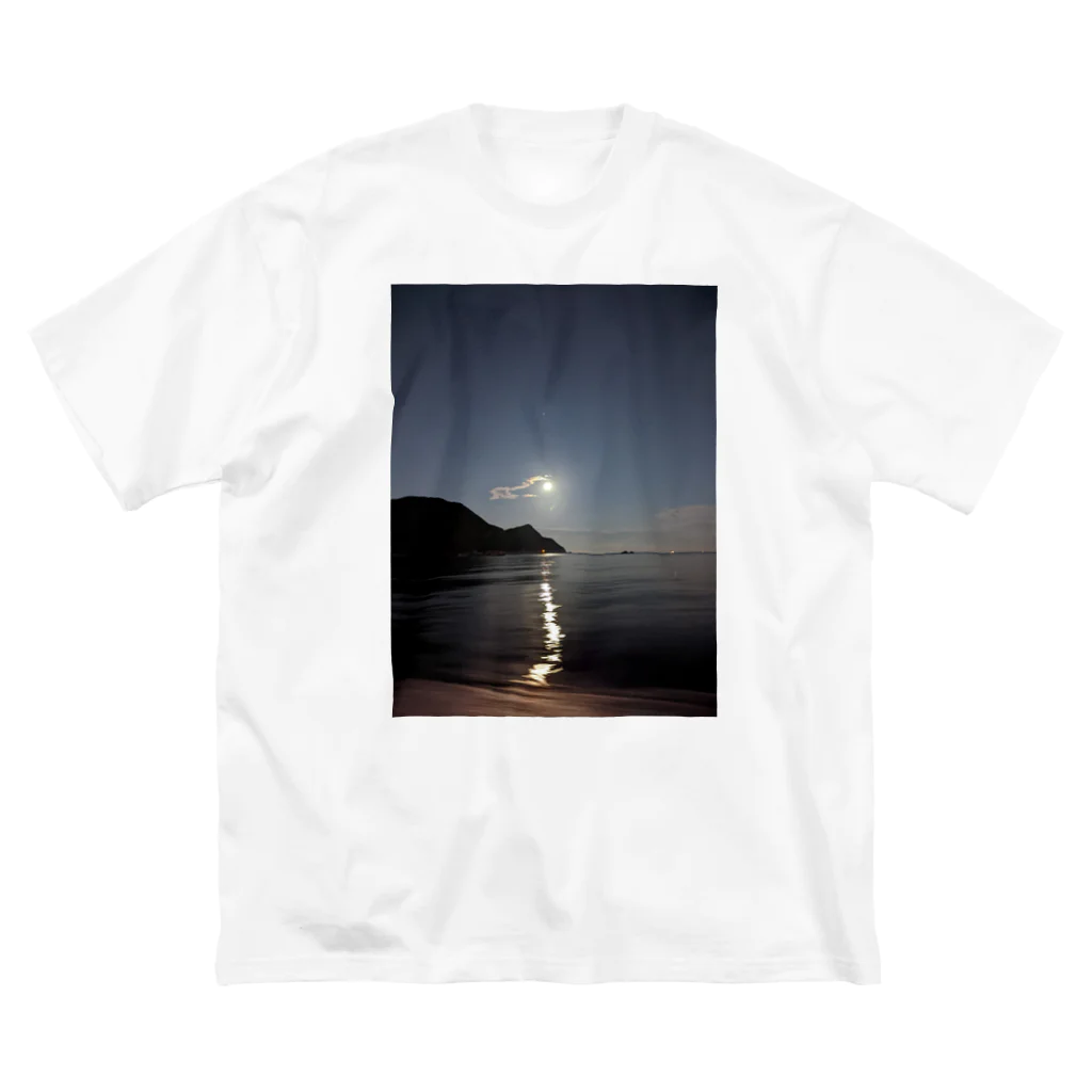 ego-designの月夜と海 ビッグシルエットTシャツ