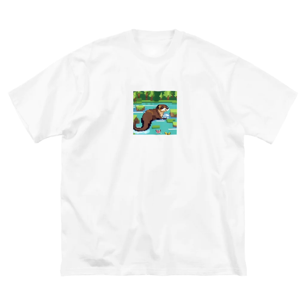 rearemonの流れの中でバタフライスタイルで泳ぐコツメカワウソ Big T-Shirt