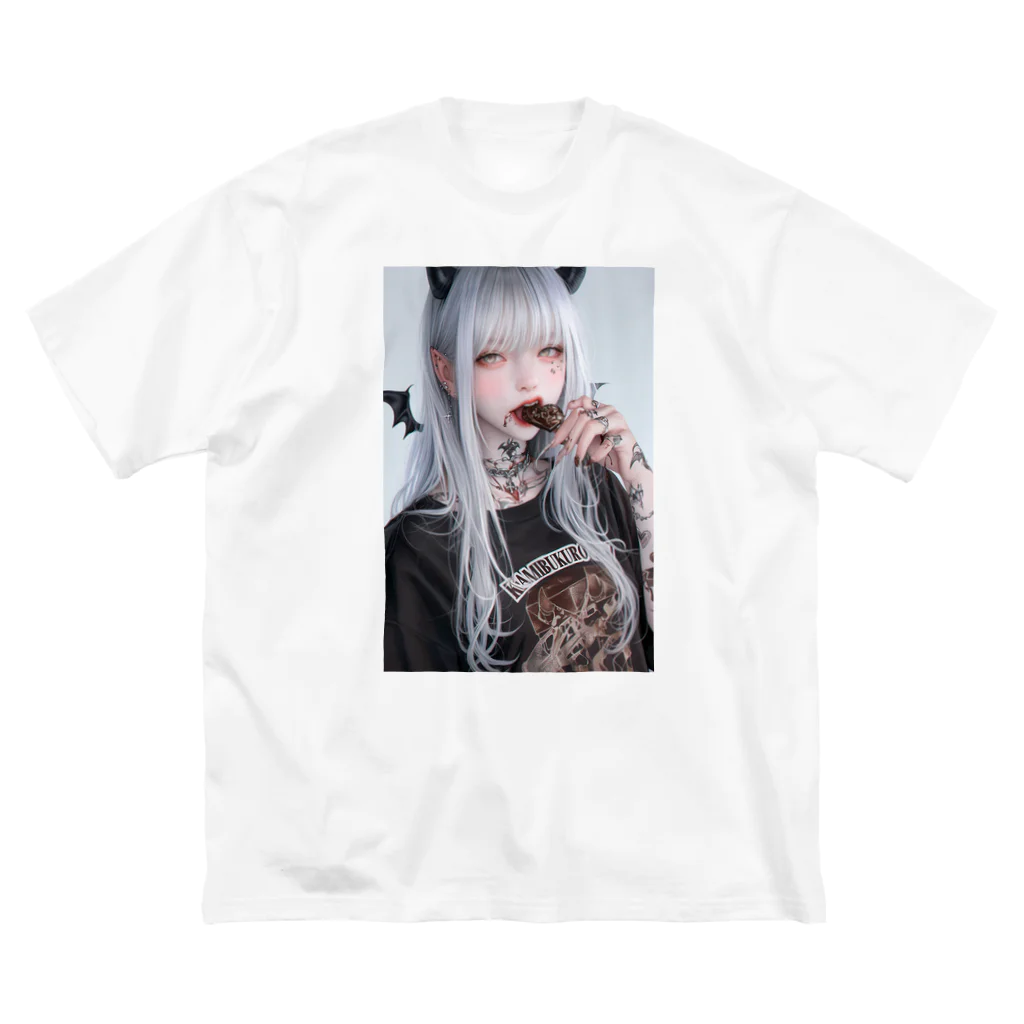 KAMIBUKROのチョコを咥える悪魔美女 Big T-Shirt