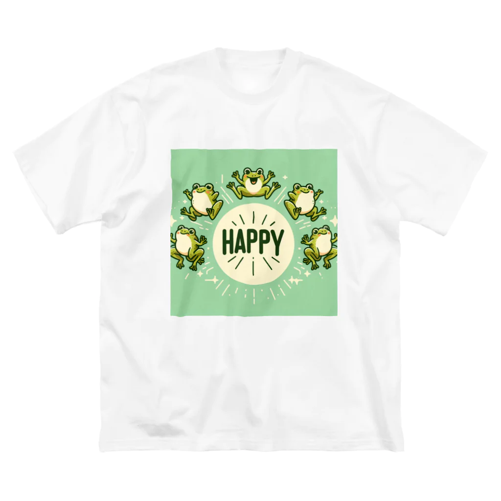 カエルグッズのHAPPYカエル5匹 Big T-Shirt