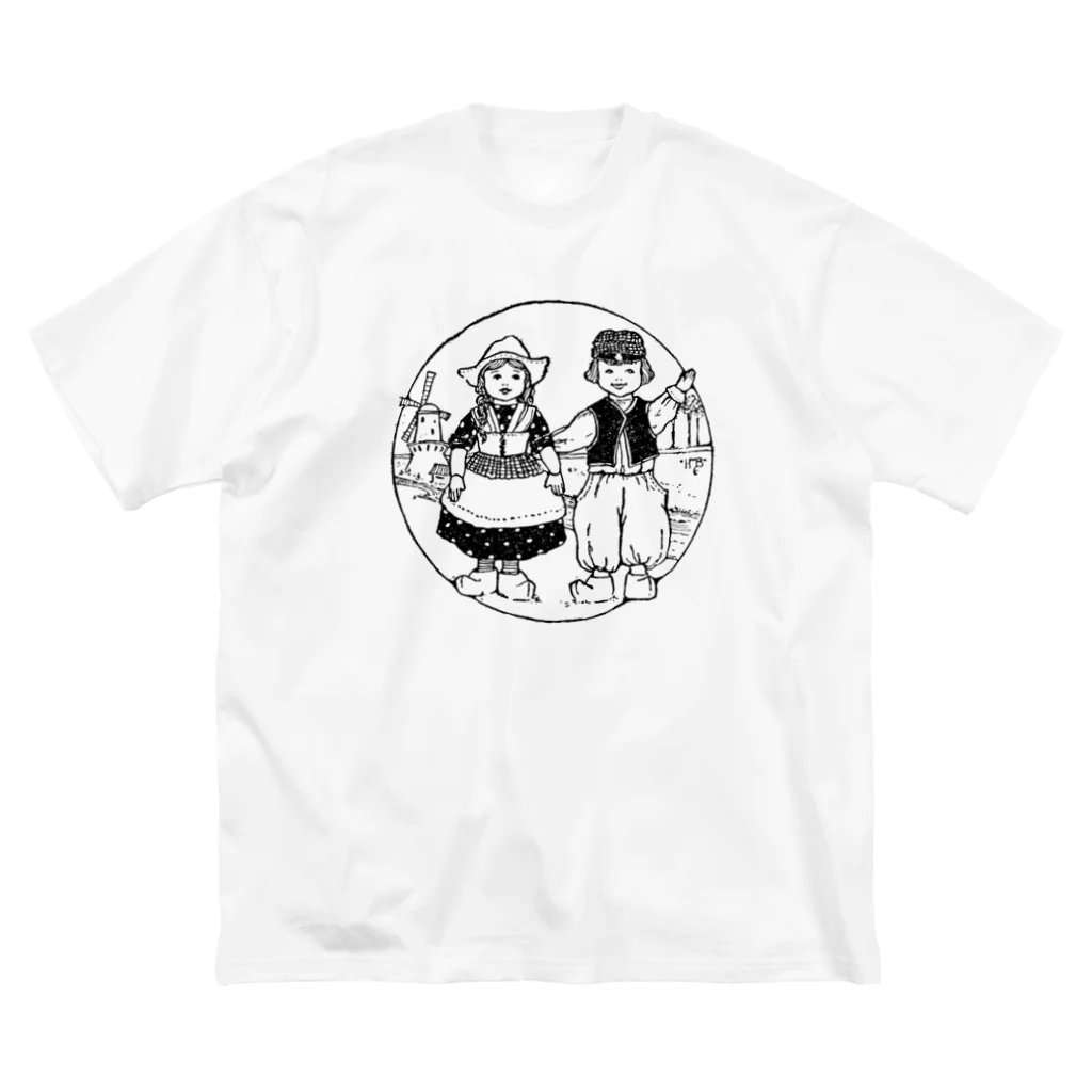 Saza-nami Antique designの水車のまえで ビッグシルエットTシャツ