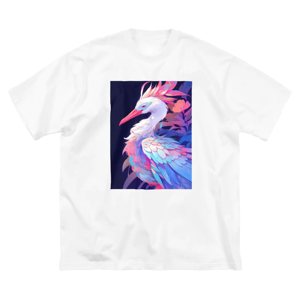 AQUAMETAVERSEの鮮やか鶴鳥　エンジェル717 2065 ビッグシルエットTシャツ