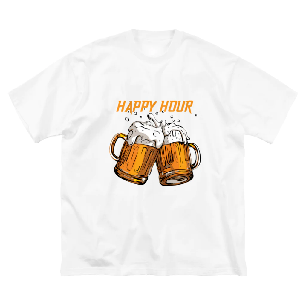 JUNK_HEDDのビールでハッピー ビッグシルエットTシャツ